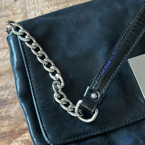 Cole Haan Black Leather Chain Link Bag - Picture 6 of 6